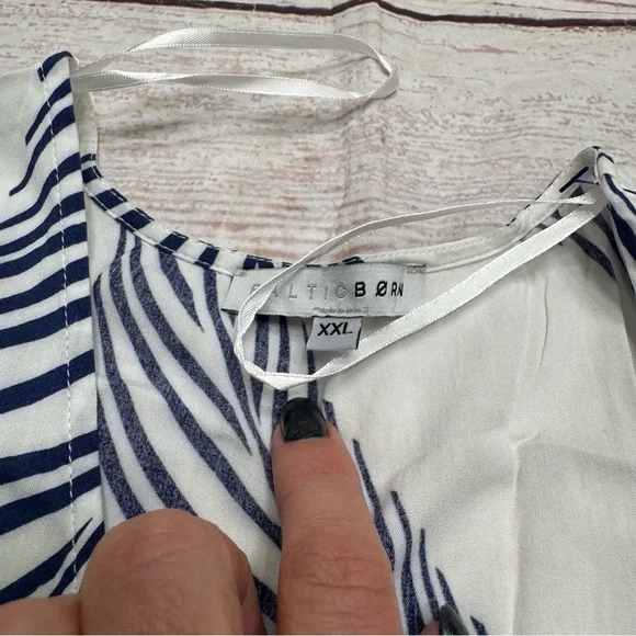 Baltic Born Corinth Maxi Dress White Blue Size XXL - Picture 8 of 9